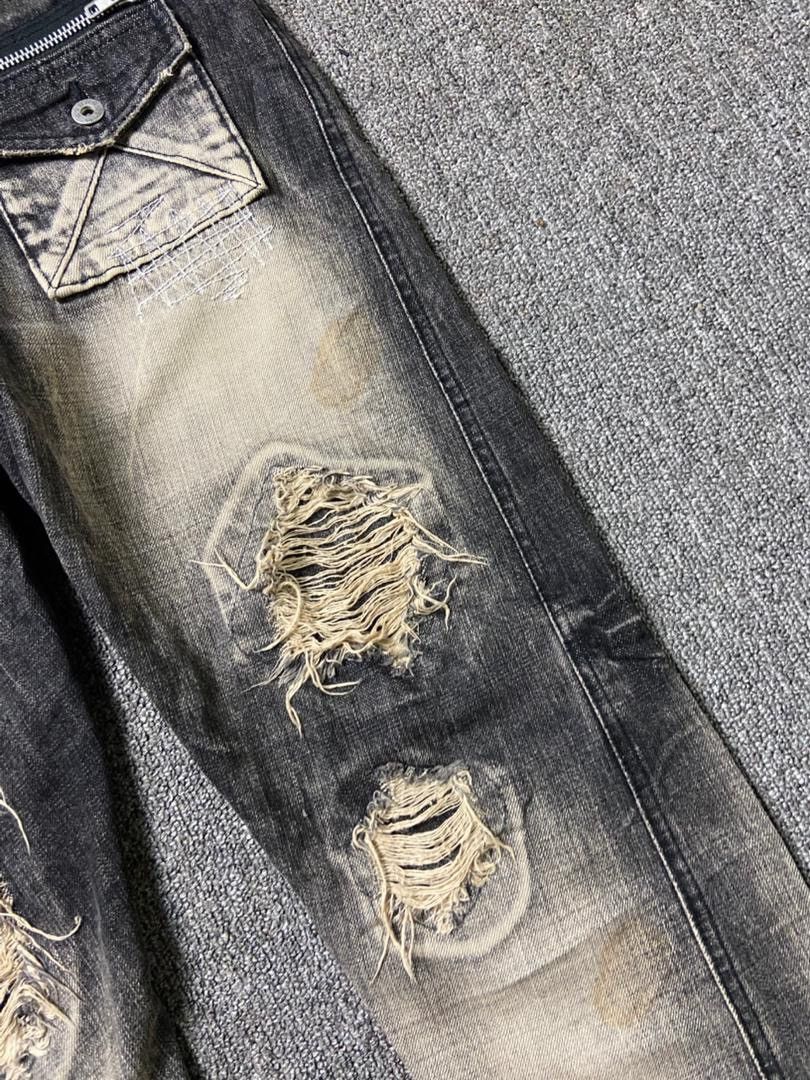 Japanese Brand Candy Stripper Brand Distressed Ripped Jeans (184) Size US 33 - 4 Thumbnail
