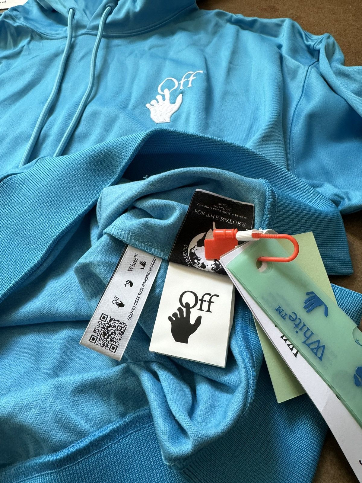 Off-White Off-White Hand Logo Hoodie Blue Medium Size US M / EU 48-50 / 2 - 9 Thumbnail