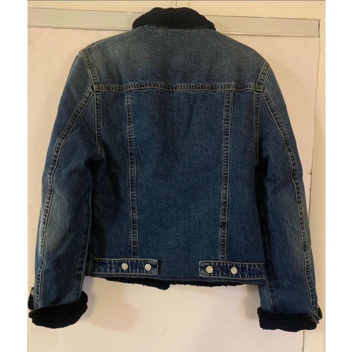 Helmut Lang HELMUT LANG CROPPED SHERPA FLEECE DENIM JACKET Size US S / EU 44-46 / 1 - 8 Thumbnail