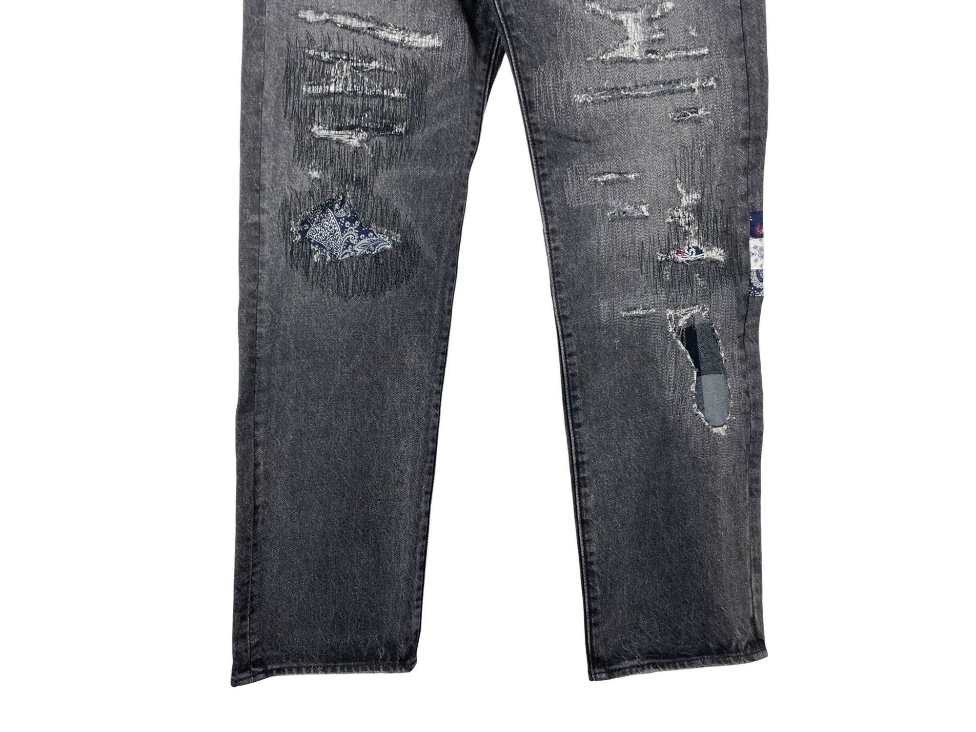 Levi's Levi’s x CLOT UNIONRAIL 501 Black Distressed Jeans Size US 30 / EU 46 - 4 Thumbnail