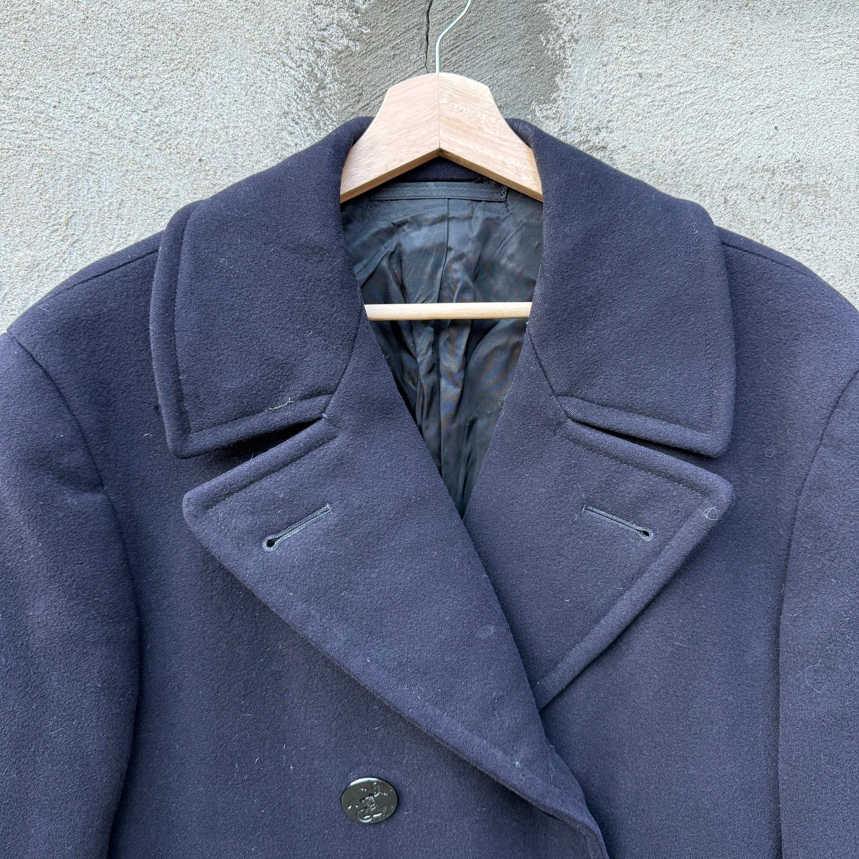 Vintage 40's USN Navy Wool Double Breasted Jacket Size US M / EU 48-50 / 2 - 7 Thumbnail