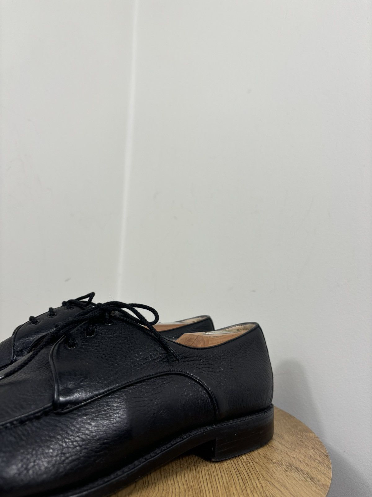 Gravati Gravati Vintage Black Leather Split-Toe Lace-Up Dress Shoes Size US 11.5 / EU 44-45 - 10 Thumbnail