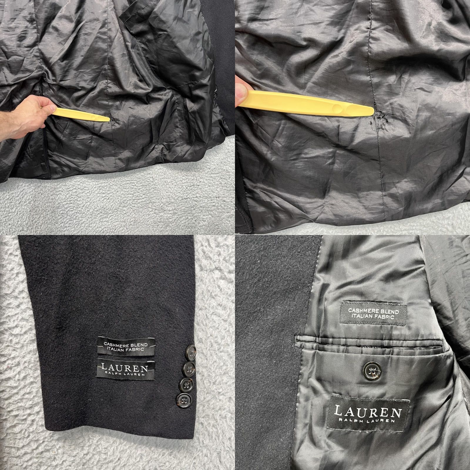 Ralph Lauren Lauren Ralph Lauren Coat Mens 44L Black Wool Cashmere Blend Overcoat Lined Size US S / EU 44-46 / 1 - 10 Thumbnail