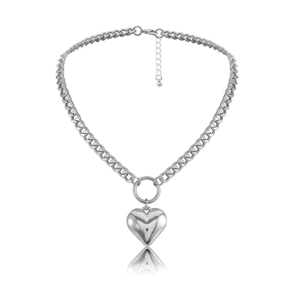 Other Big Heart Pendant Clavicle Necklace Size ONE SIZE - 4 Thumbnail