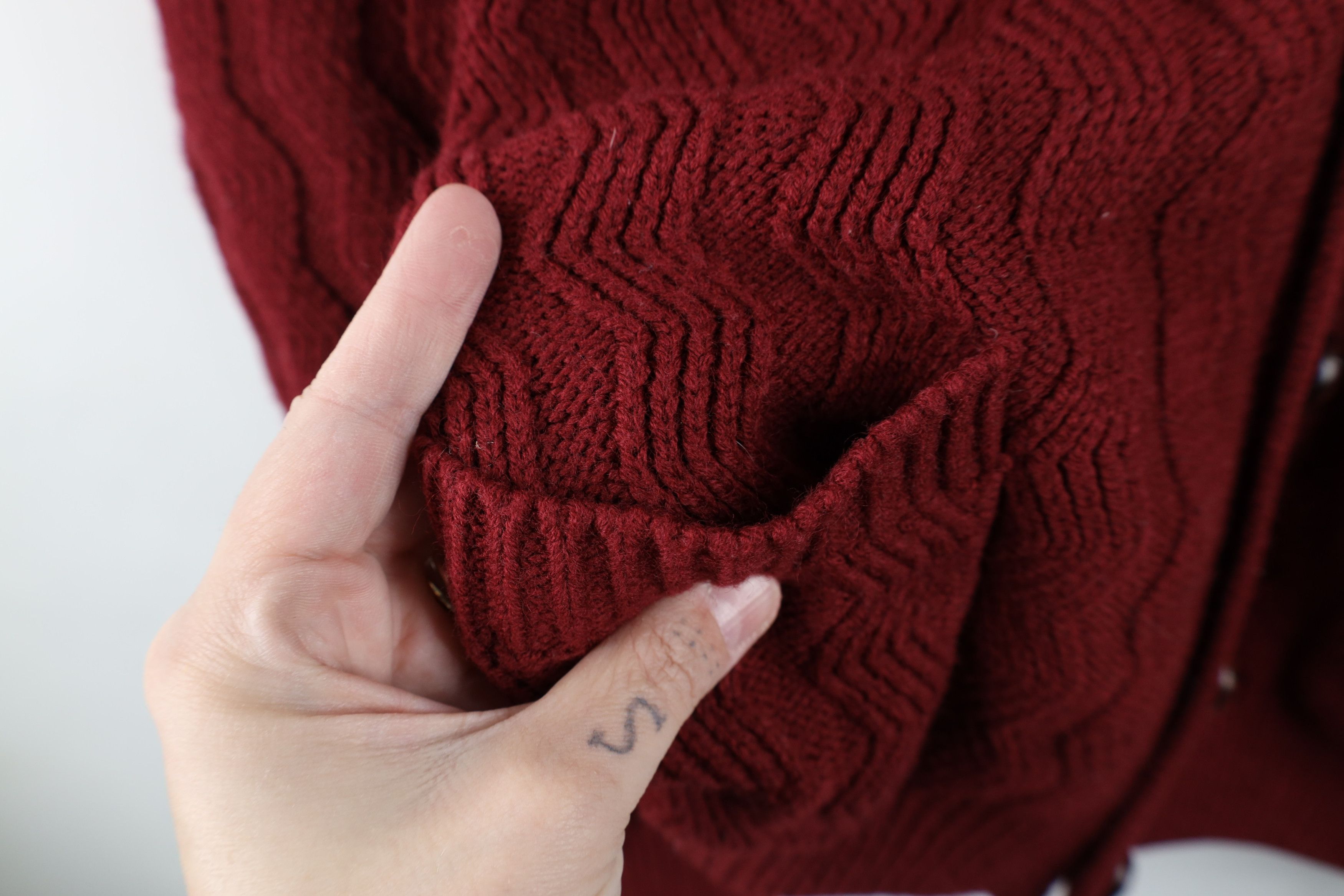 Vintage Vintage 90s Streetwear Zig Zag Wavy Knit Cardigan Sweater Size US XL / EU 56 / 4 - 5 Thumbnail