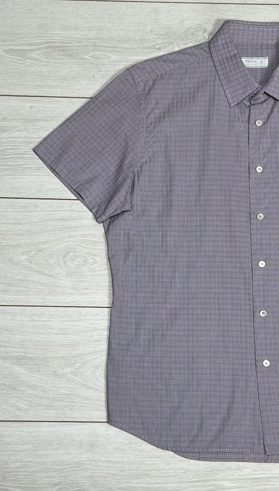 Prada Prada Short Sleeve Micro-Check Shirt - Purple/Blue Size US XL / EU 56 / 4 - 2 Thumbnail