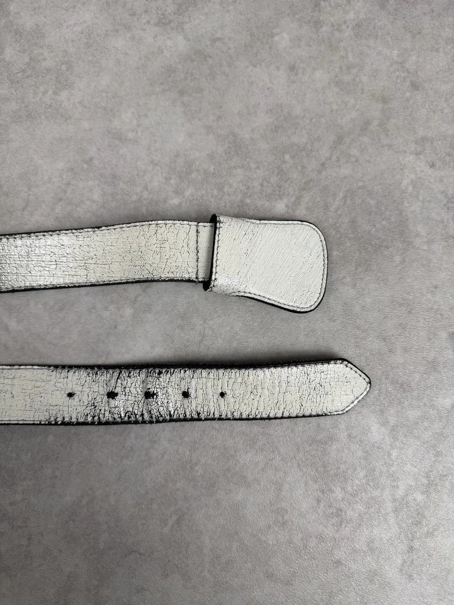 Maison Margiela 2012 Maison Margiela H&M White Painted Leather Belt Size ONE SIZE - 9 Thumbnail