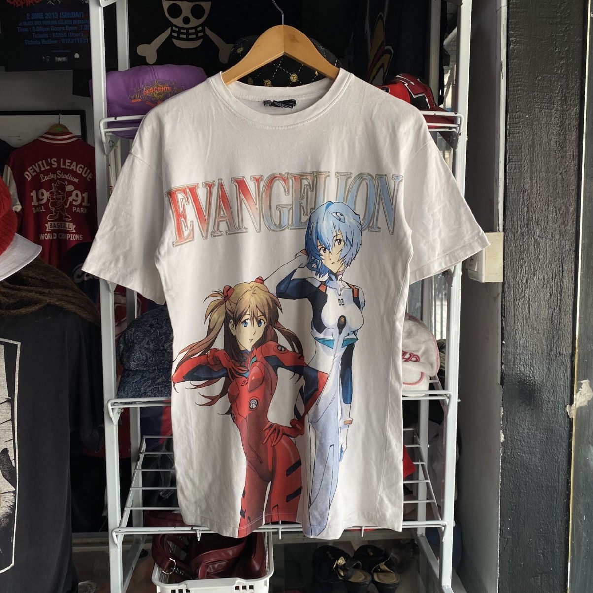 Anime Bershka x Evangelion vintage design white tee rare Size US M / EU 48-50 / 2 - 1 Thumbnail