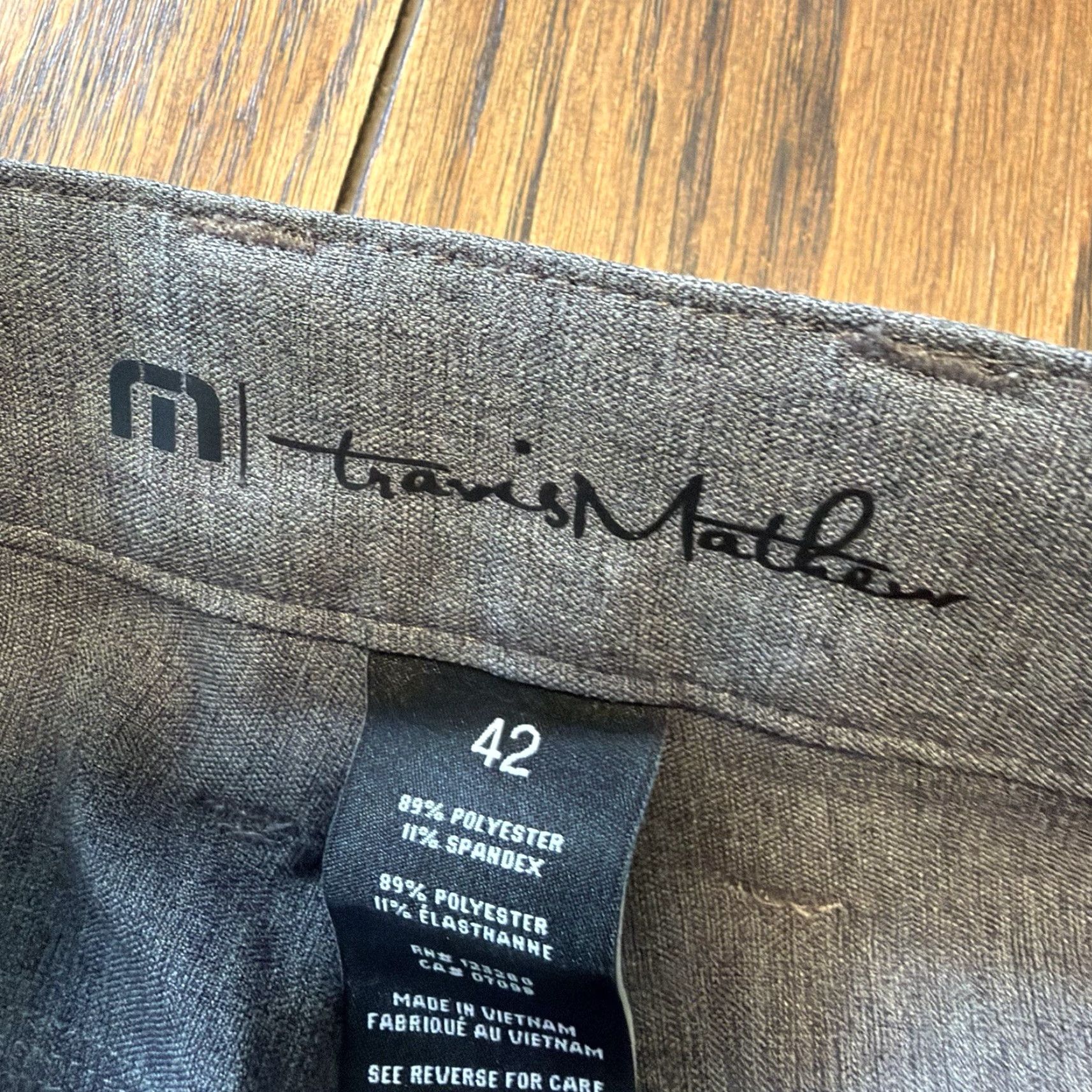 TravisMathew Travis Mathew Pants Mens 42x33 Gray Chino Performance High Rise Straight Leg Size US 42 / EU 58 - 5 Thumbnail