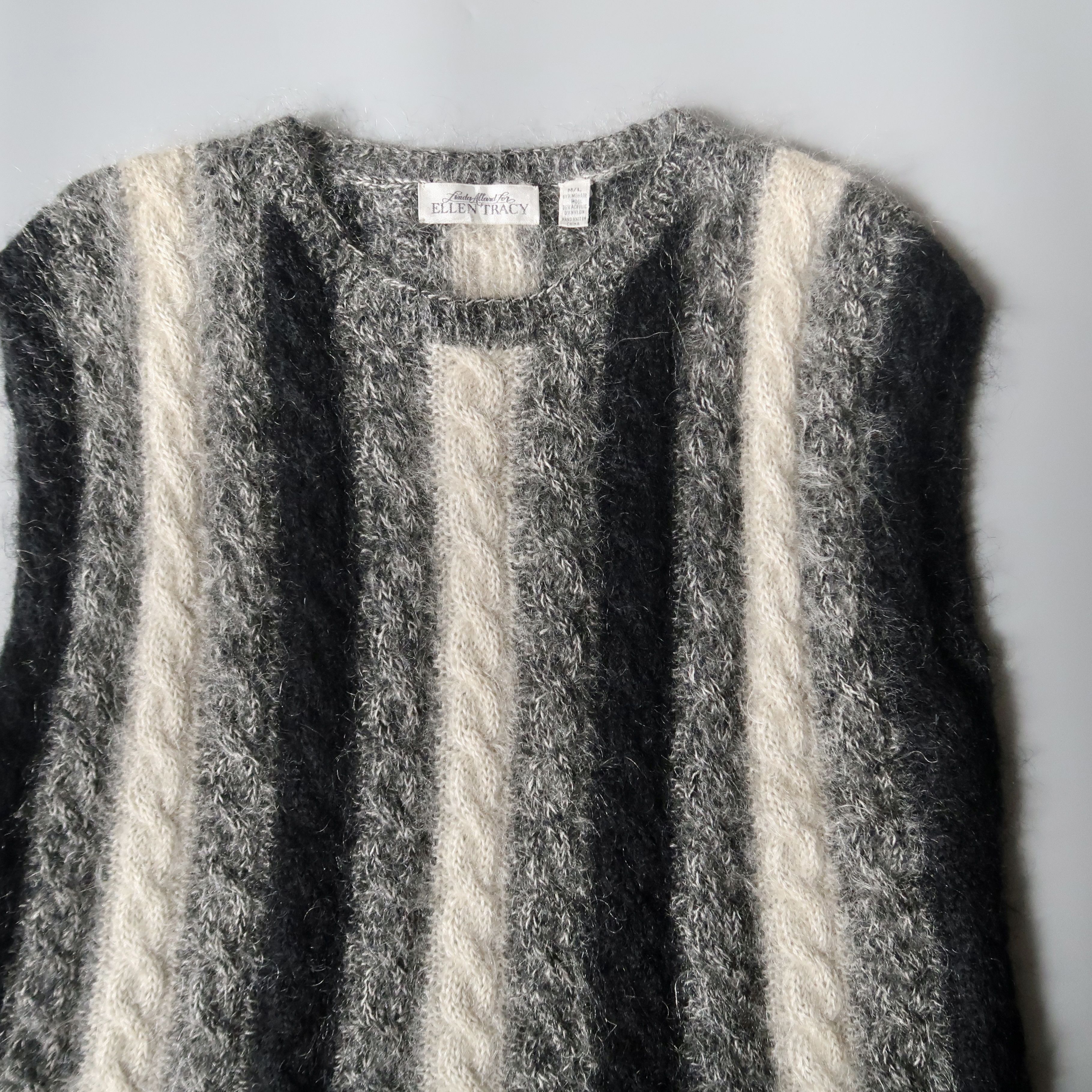 Ellen Tracy 1980s Linda Allard for ELLEN TRACY mohair-mix oversized vest Size L / US 10 / IT 46 - 6 Thumbnail