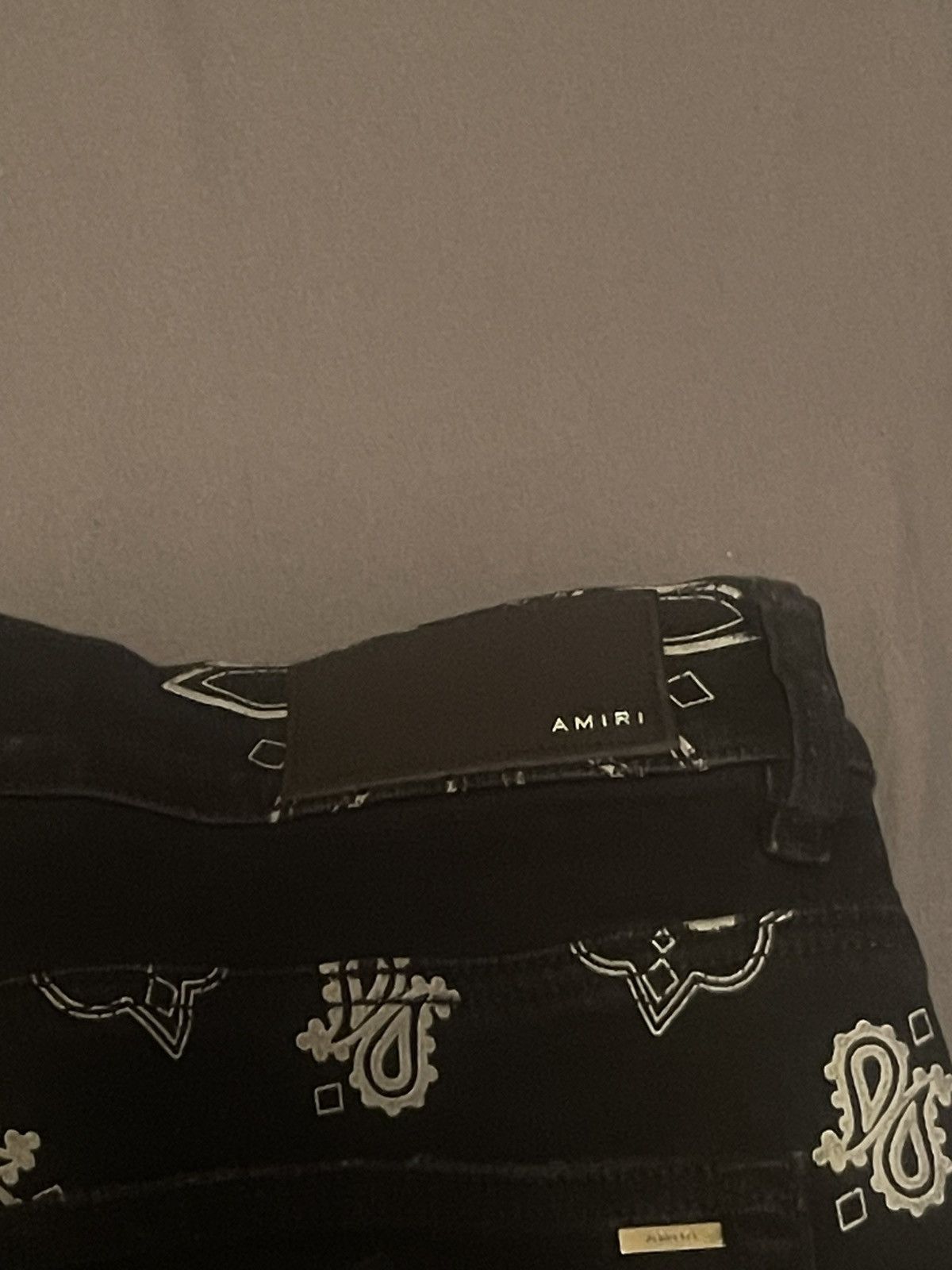 Amiri Black Paisley Bandana Jeans