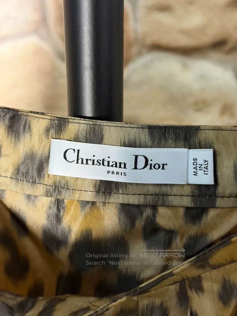 Dior Dior Leopard-print silk skirt Size 24" / US 00 / IT 34 - 2 Thumbnail