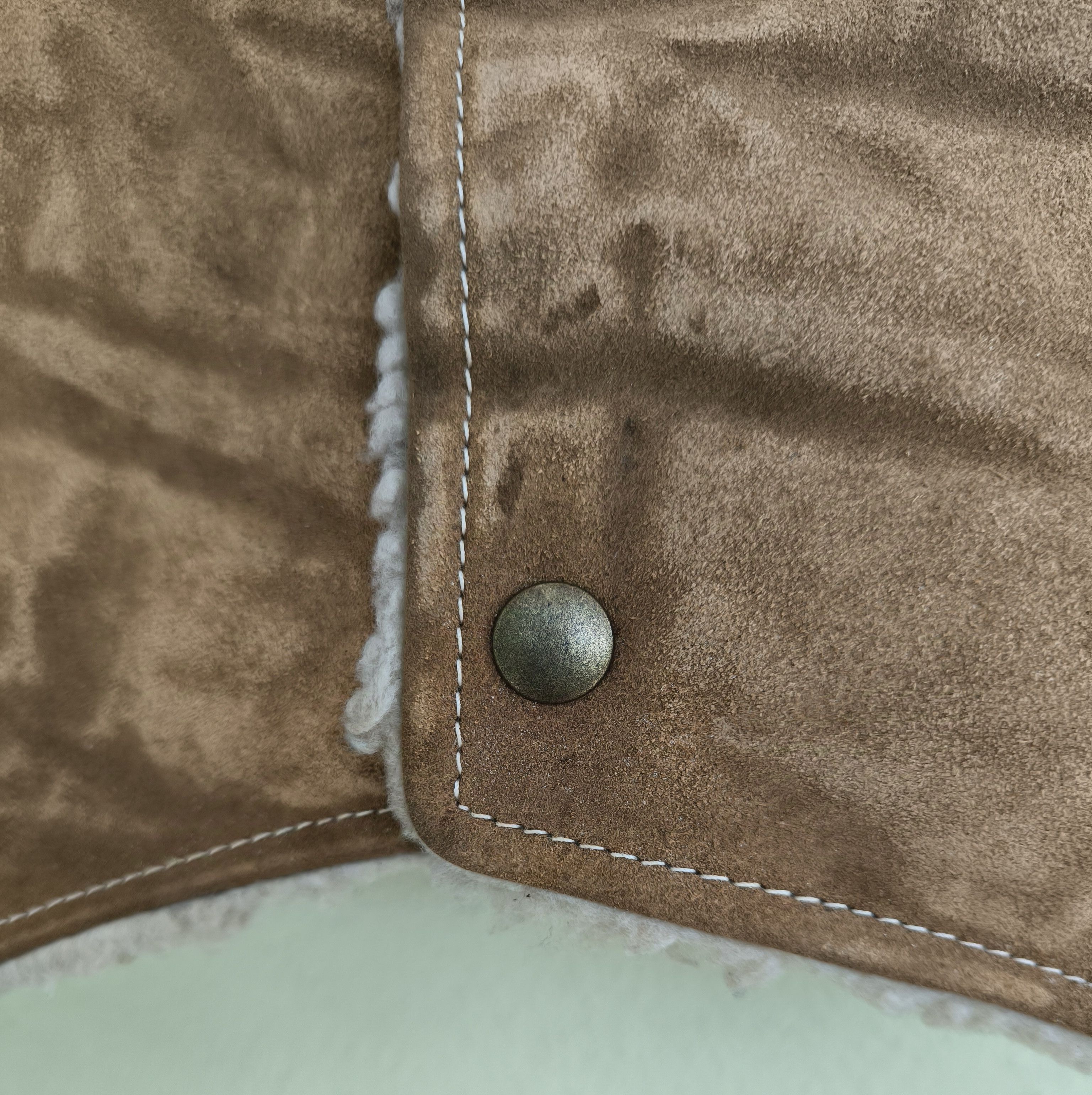Vintage Vtg sheep leather snap button vest made in USA Size US S / EU 44-46 / 1 - 2 Thumbnail