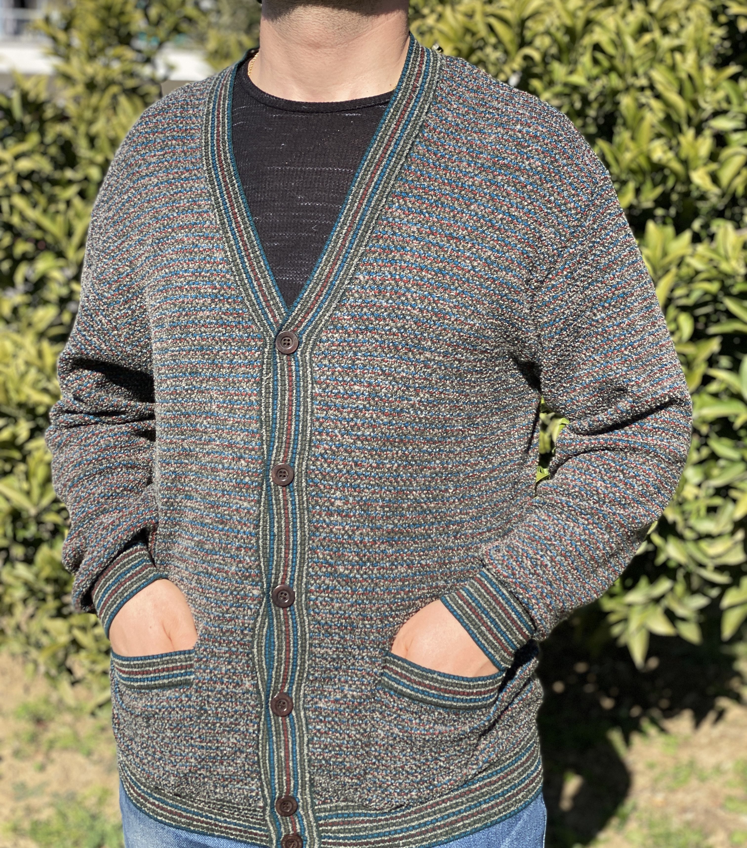 Missoni Uomo Cardigan Cosby Pullover Retro Size 2XL 56 58