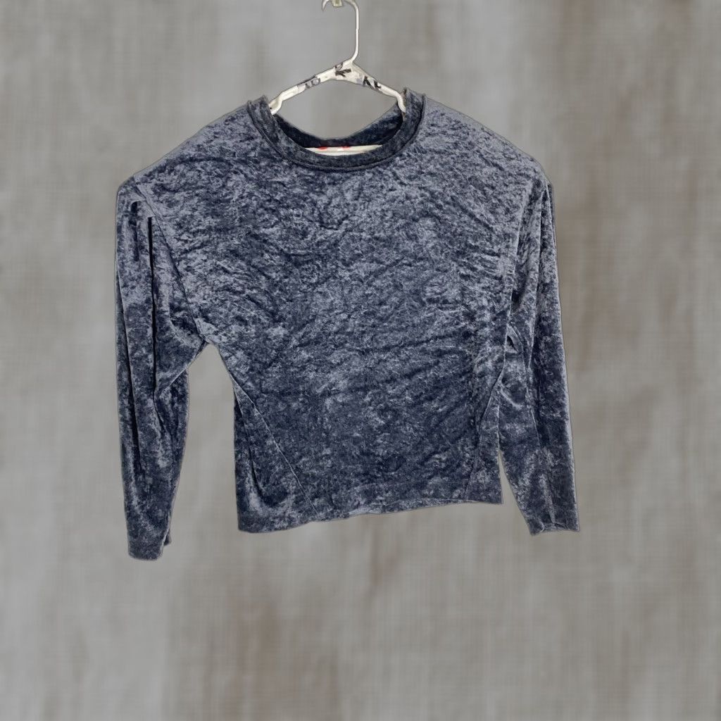 Vintage we the free womens small gray velour scoop neck long sleeve shirt Size S / US 4 / IT 40 - 1 Thumbnail