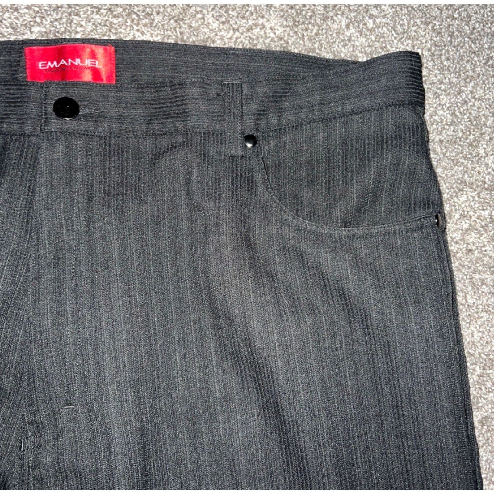 Vintage Emanuel Dress Pants Mens Size 40x32 Striped Gray Size US 40 / EU 56 - 2 Thumbnail