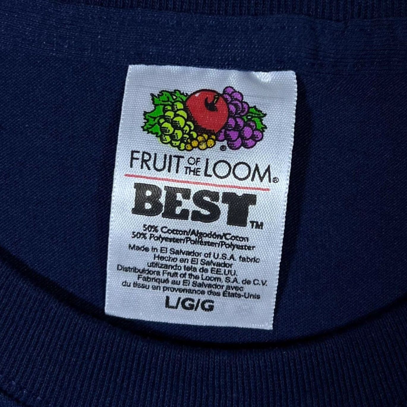 Fruit Of The Loom Fruit of the Loom T-Shirt Las Vegas Nevada Embroidered Souvenir Navy Blue Short Sleeve Large Mens Regular Fit Shirt Mens 70s 80s 00s Size US L / EU 52-54 / 3 - 3 Thumbnail