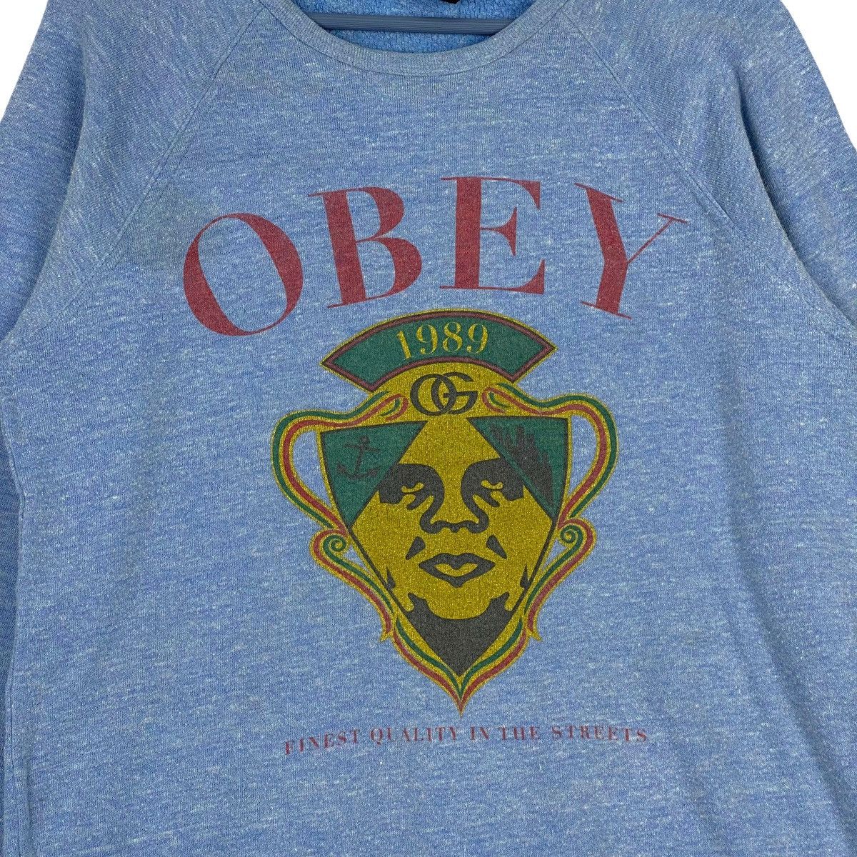 Obey × Vintage Vintage Obey Printed Crewneck Sweatshirt Blue Pullover Size US M / EU 48-50 / 2 - 4 Thumbnail