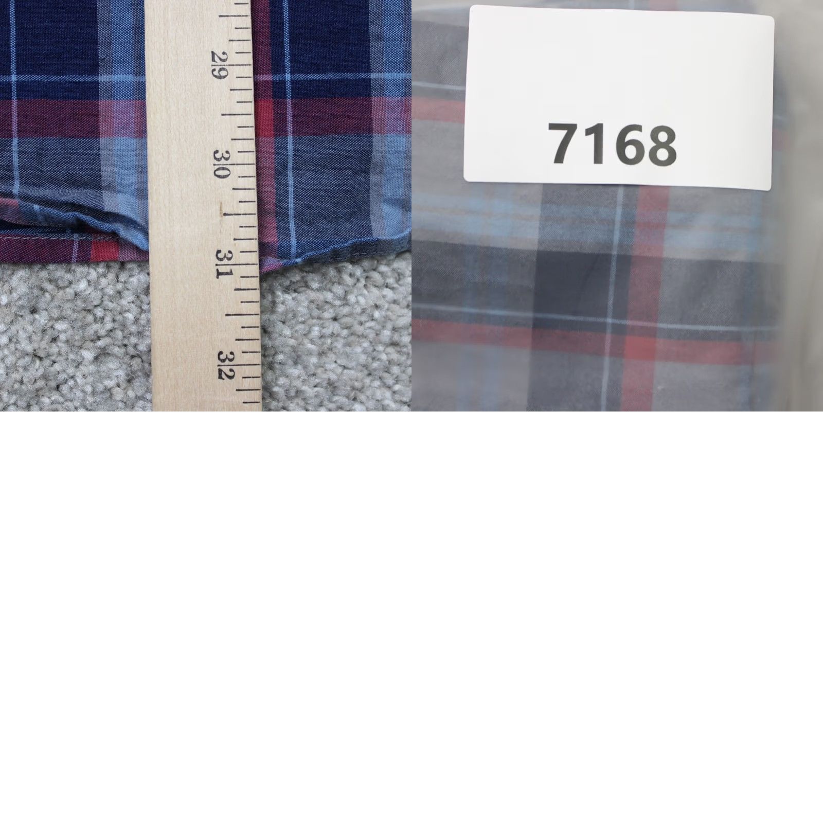 Vintage Tailor Vintage Button-Up Shirt Mens 2XL Blue Plaid Cotton Long Sleeve Modern Regular Fit Size US XXL / EU 58 / 5 - 9 Thumbnail