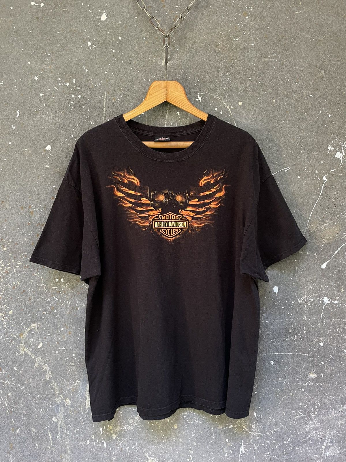 Harley Davidson Vintage Y2K Harley Davidson Fire Skull T-Shirt Grand Canyon Size US XXL / EU 58 / 5 - 1 Thumbnail