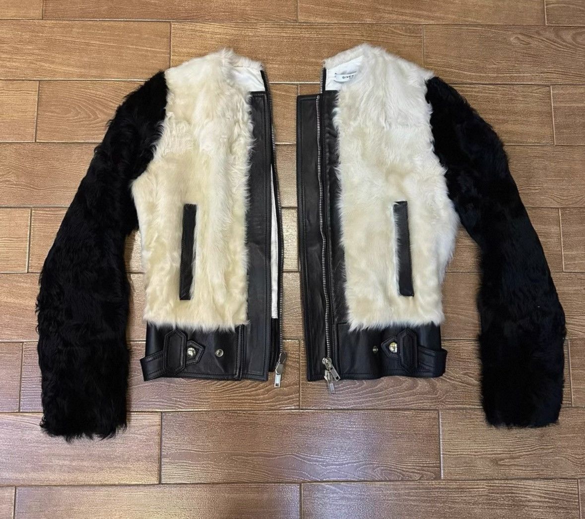 Givenchy Givenchy Size36 Color-Block Furry Lamb Leather Jacket, No A Size US M / EU 48-50 / 2 - 4 Thumbnail