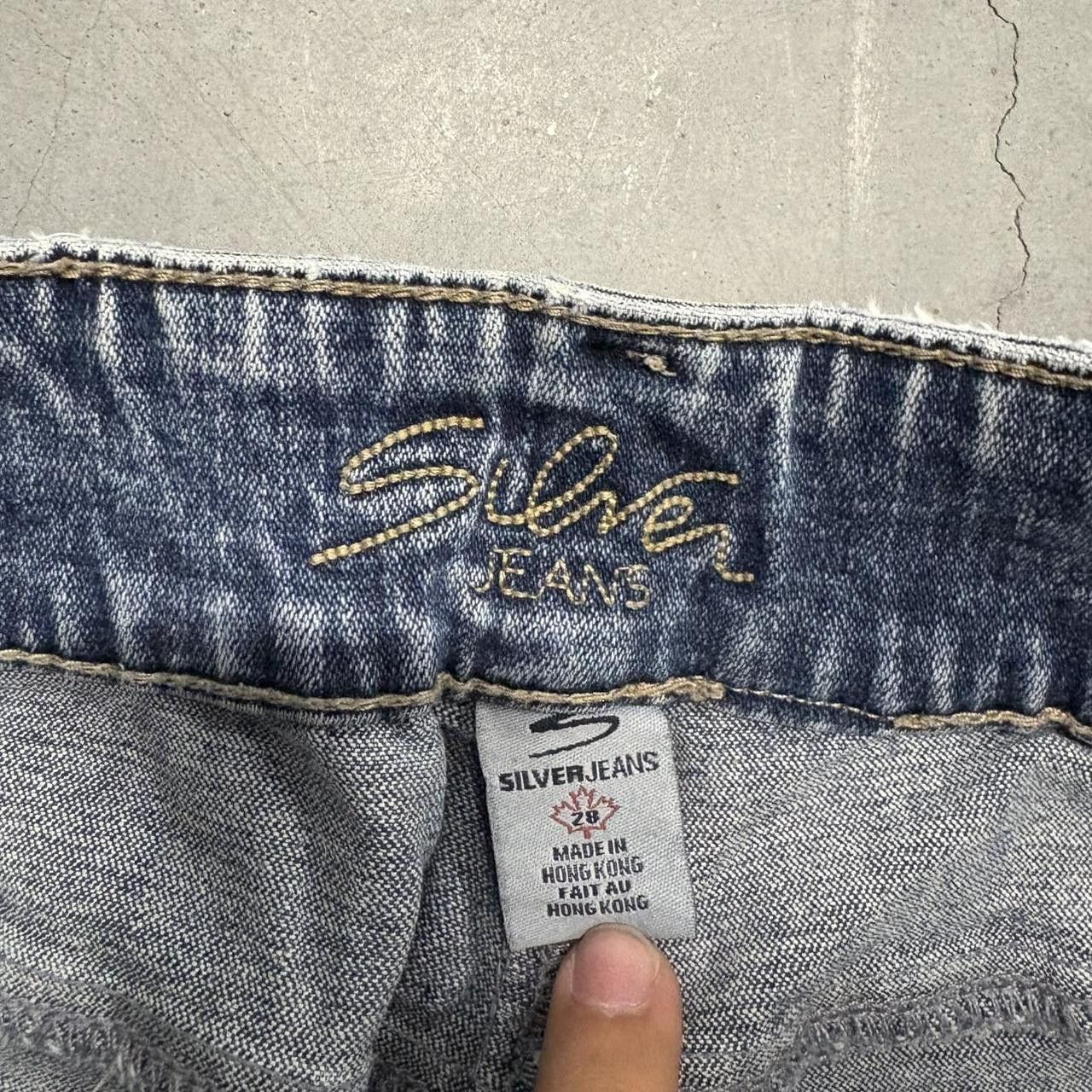 Silver Jeans Co. CRAZY Vintage Y2K/2000s Flared Medium Wash Steetwear Silver Jeans Denim Jeans! Size US 28 / EU 44 - 6 Thumbnail