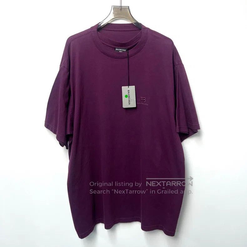 Balenciaga Balenciaga Purple Embroidered Twister Logo Faux Two-Piece Size US S / EU 44-46 / 1 - 1 Thumbnail