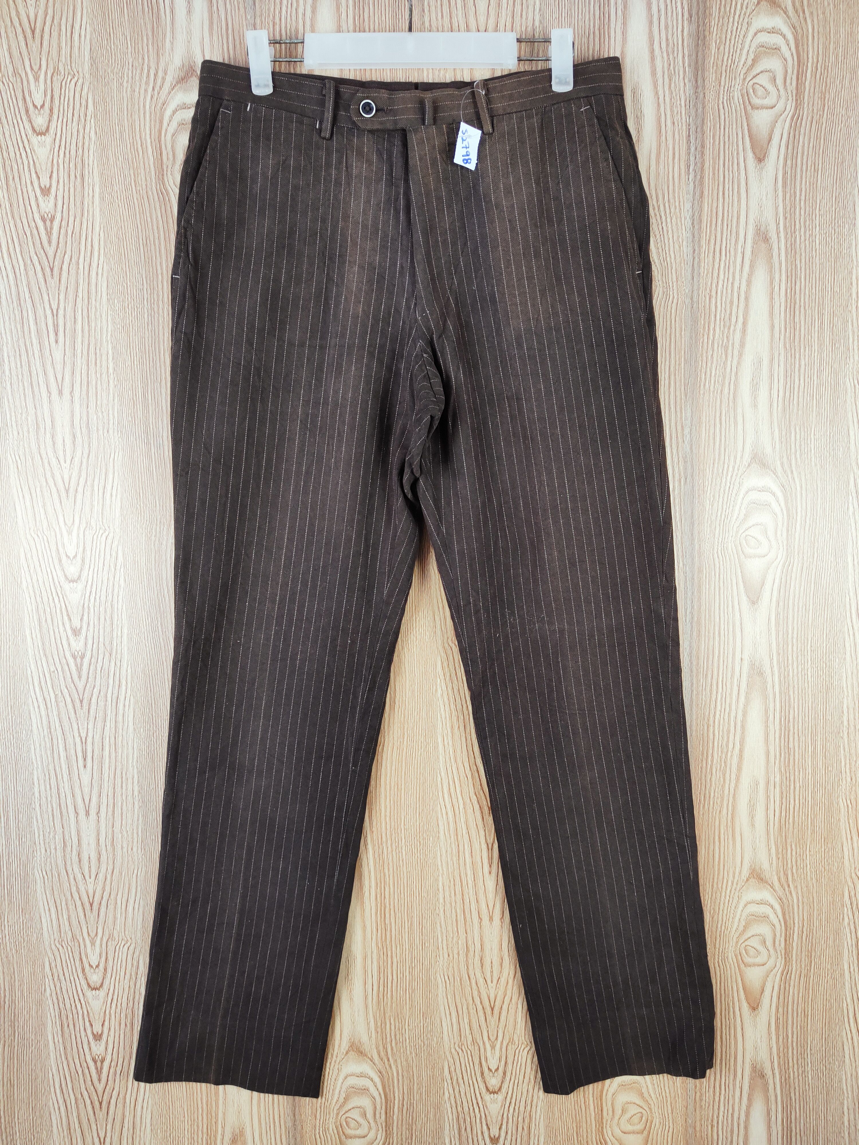 Japanese Brand × Vintage DL The Suit Company Dark Brown Casual Pants #S2798 Size US 32 / EU 48 - 1 Thumbnail