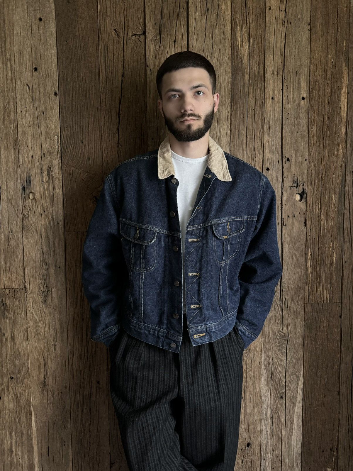 Vintage Lee Storm Rider Repro Lined Denim Jacket