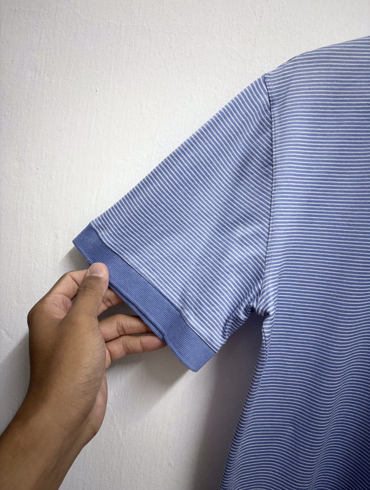 Ralph Lauren Purple Label Ralph Lauren Purple Label Stripe Soft Blue Polo Shirt Size US M / EU 48-50 / 2 - 7 Thumbnail