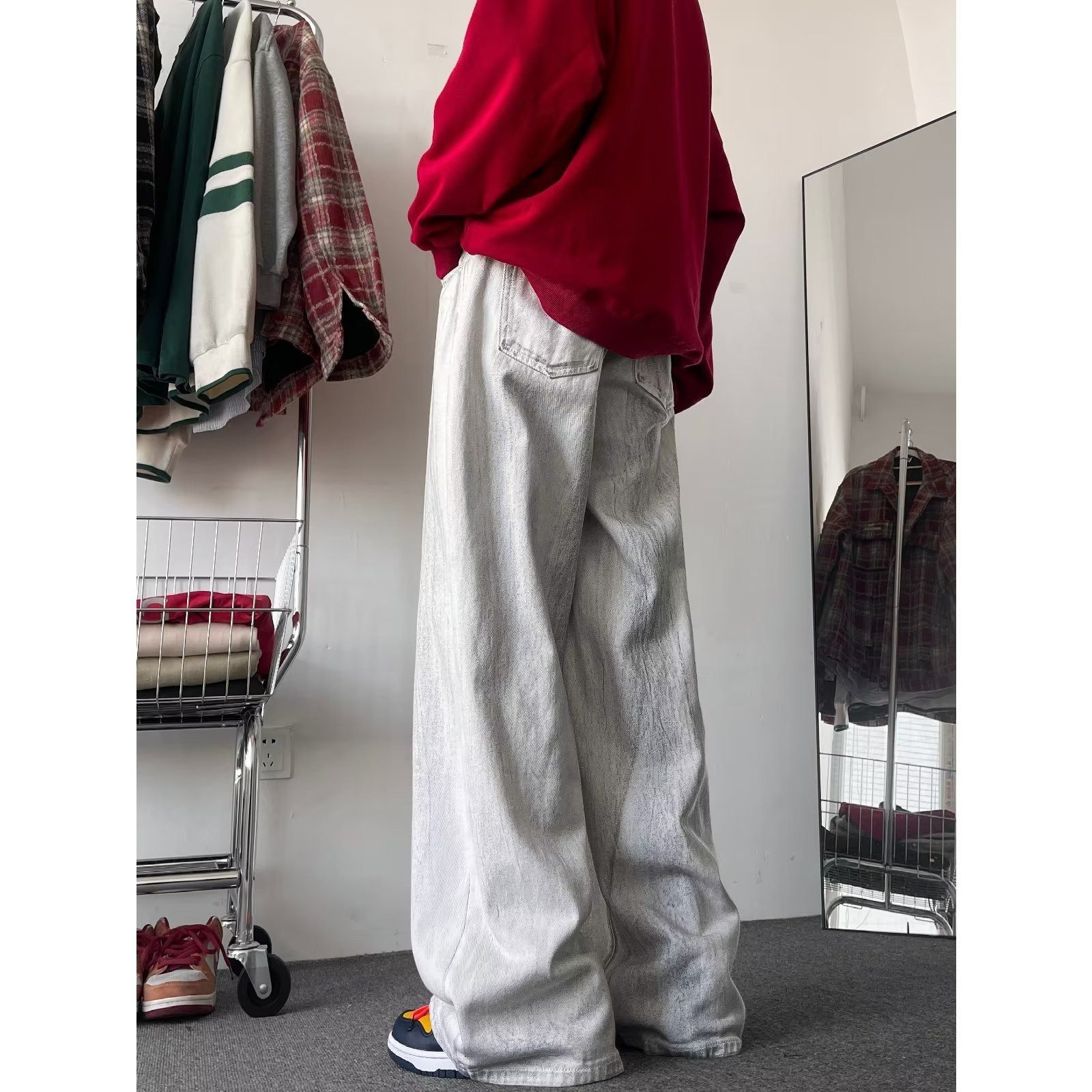 Japanese Brand × Jean Chunky Baggy White Wide Leg Denim Jeans Size US 32 / EU 48 - 5 Thumbnail