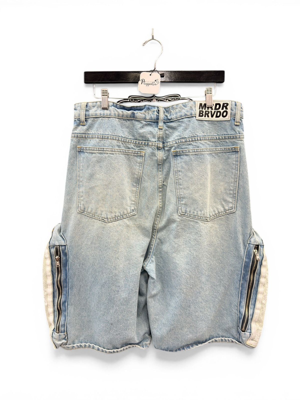 Who Decides War Who Decides War White Blue Denim Shorts Size US 34 / EU 50 - 6 Thumbnail