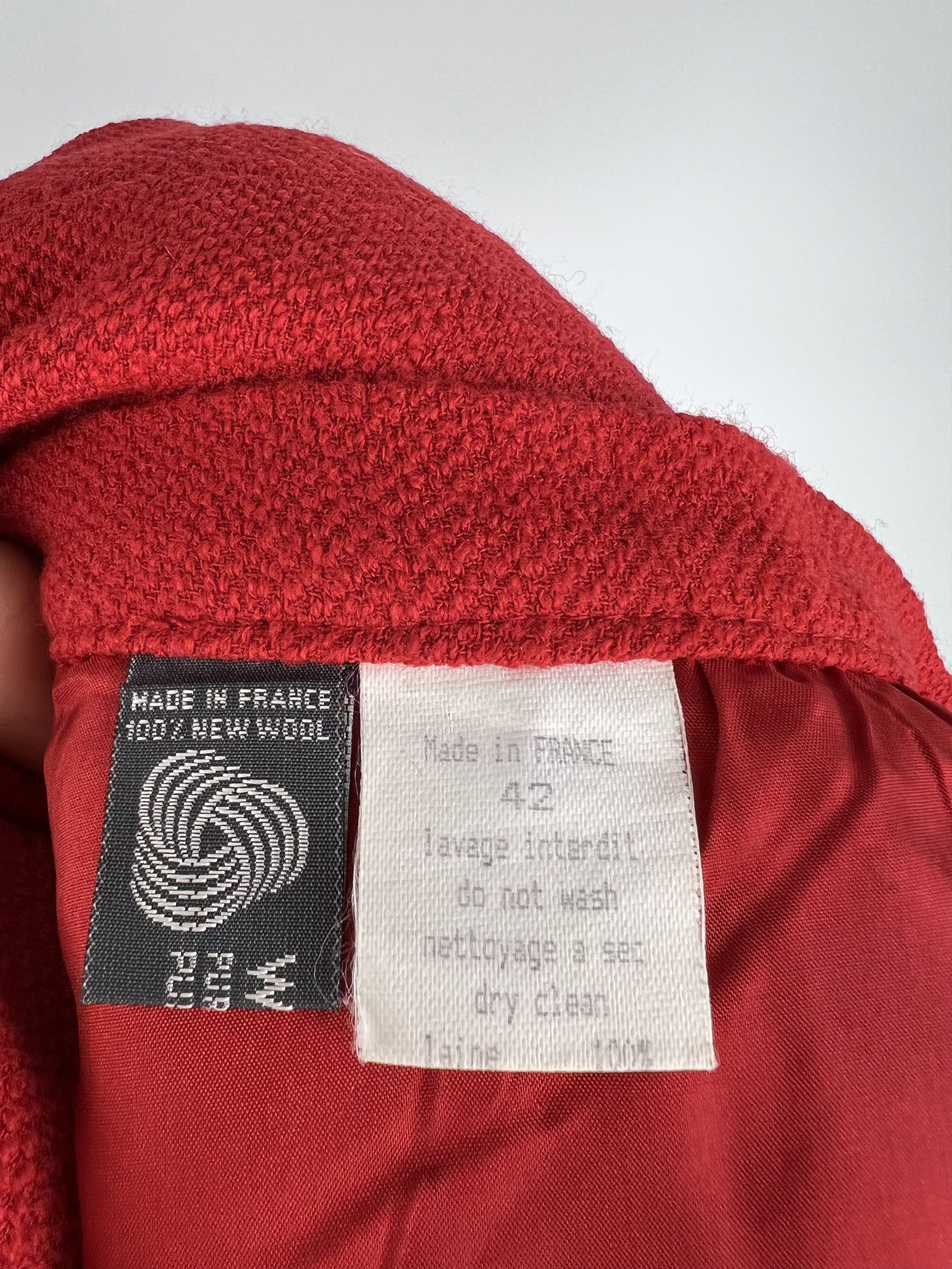 Sonia Rykiel × Vintage Vintage Sonia Rykiel Red 100% Wool Midi Skirt Size FR42 Size 30" / US 8 / IT 44 - 6 Thumbnail