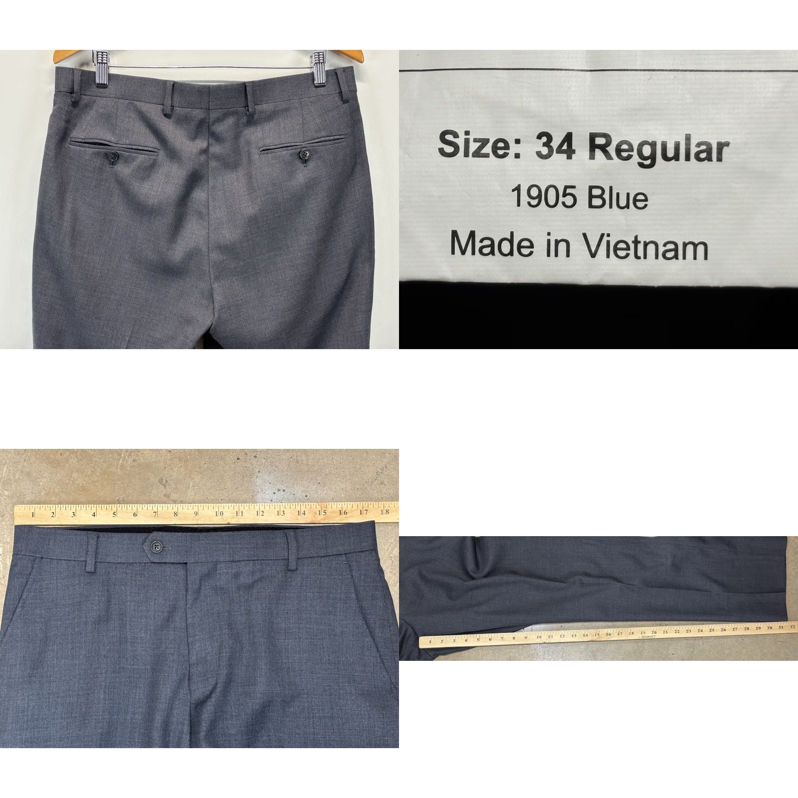 Jos. A. Bank Jos A Bank 1905 2pc Suit Jacket 42L Pants 34x31.5 Blue 100% Wool Men’s Size 42R - 9 Thumbnail