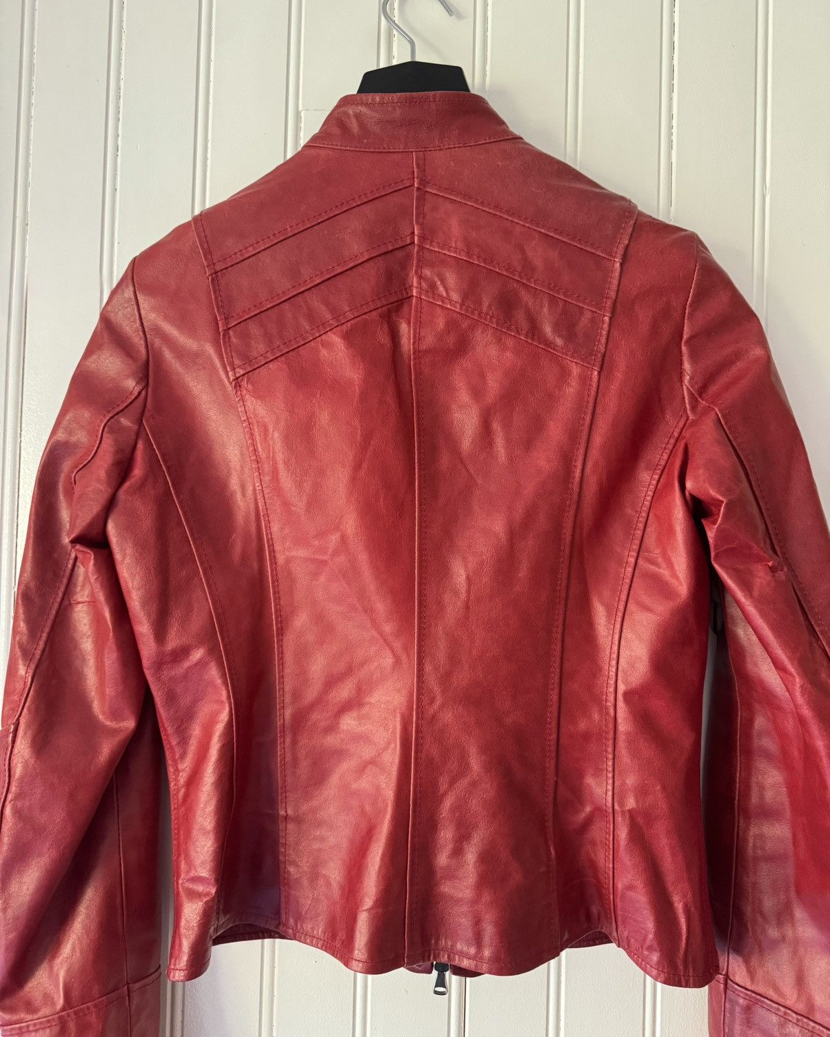 Leather Red Leather Biker Jacket Size US S / EU 44-46 / 1 - 6 Thumbnail