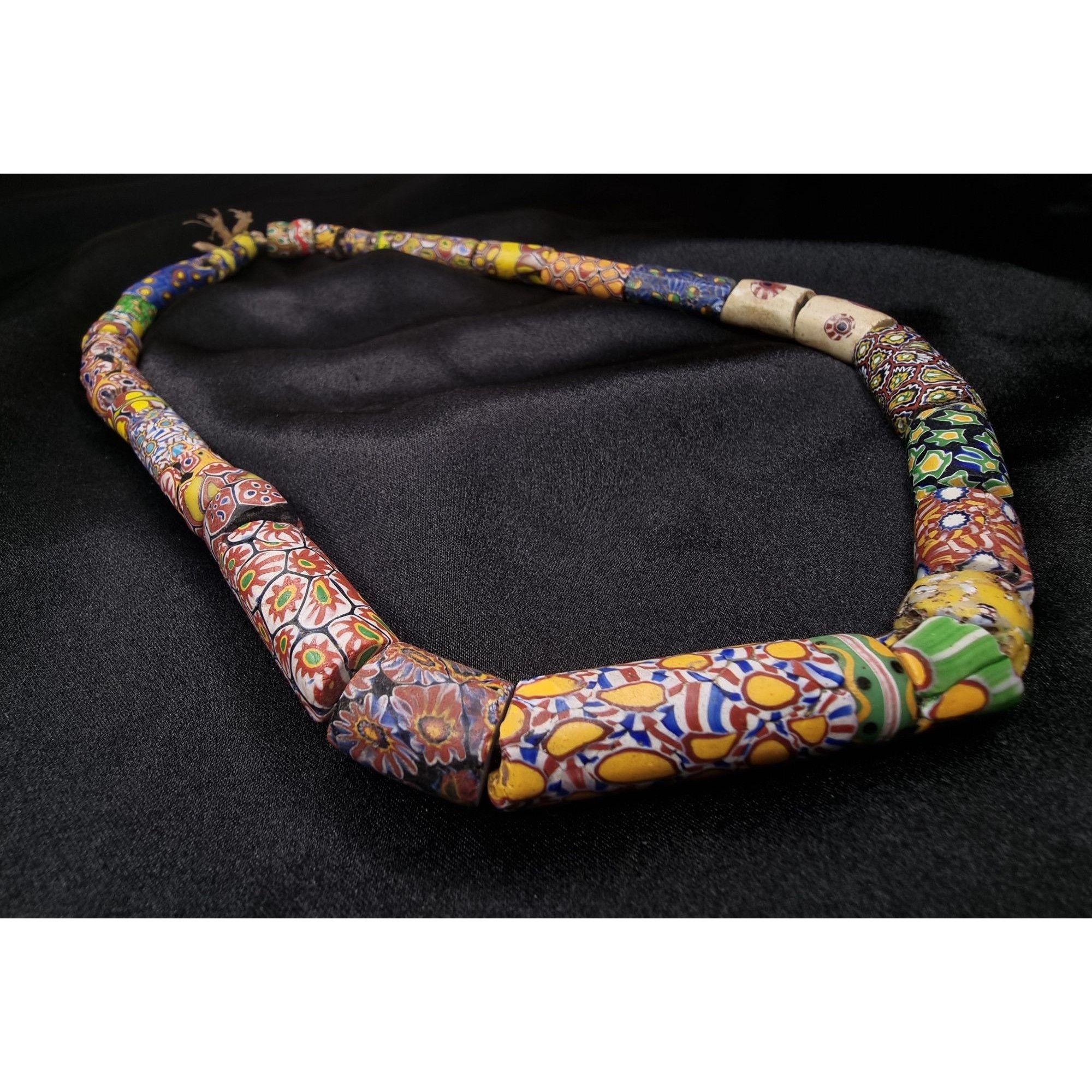 Vintage Antique Millefiori Glass Beaded Necklace With Vibrant Patter Size ONE SIZE - 3 Thumbnail