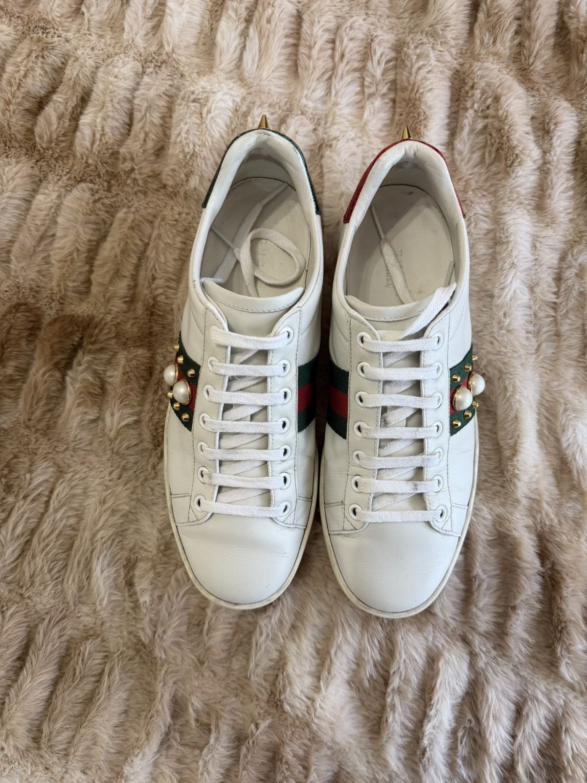 Gucci Gucci Ace Embellished Leather Size US 7.5 / IT 37.5 - 7 Thumbnail