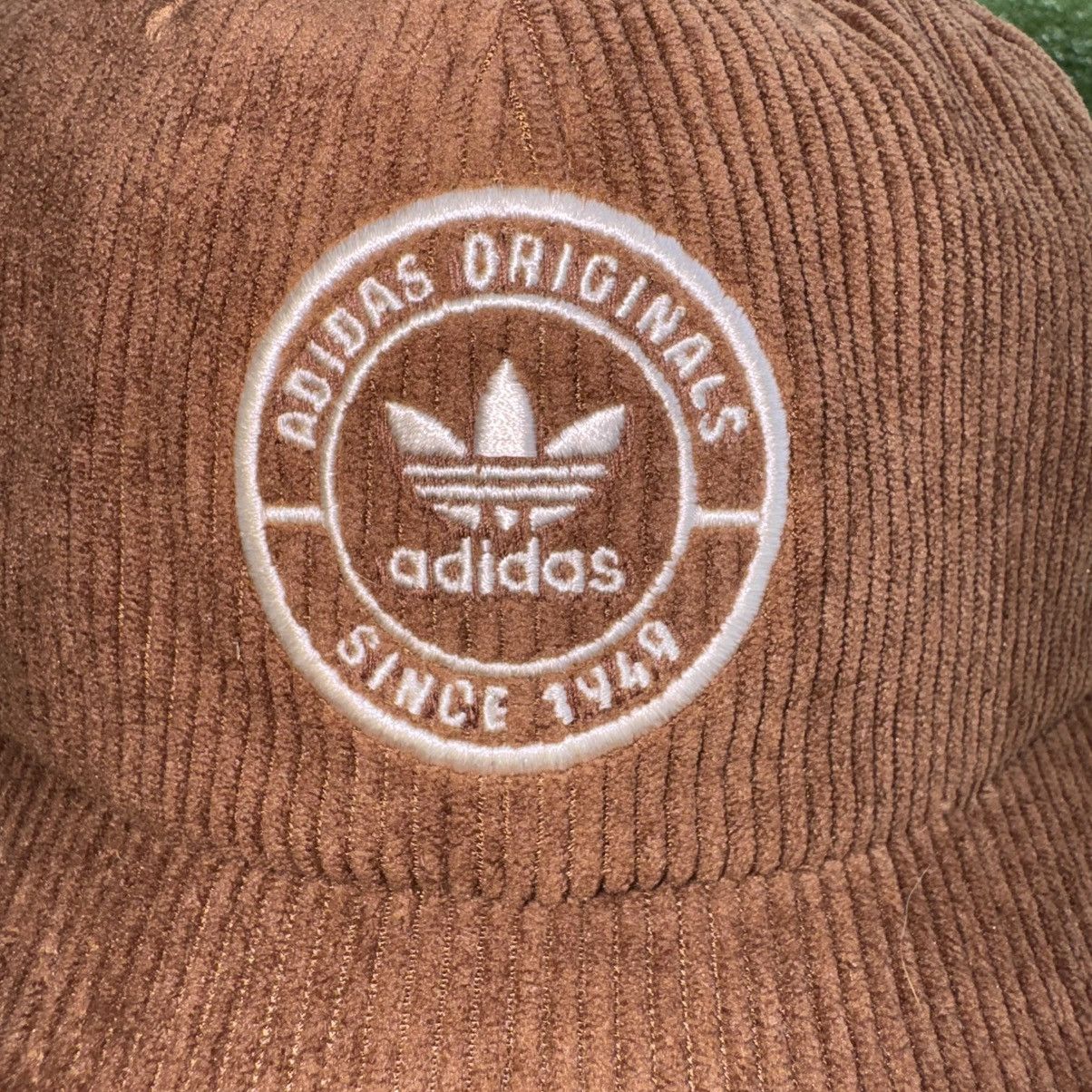 Adidas × Vintage Adidas “Preloved Brown” Corduroy Adjustable Strapback Hat Size ONE SIZE - 2 Thumbnail