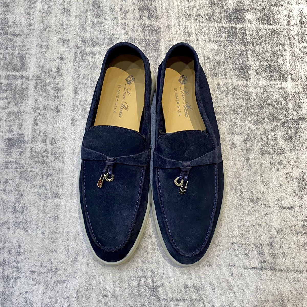 Loro Piana Loro Piana Summer Charms Walk 13 Suede Argo Blue
