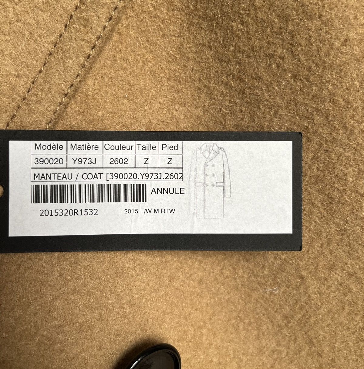Saint Laurent Paris FW16 Double Breasted Coat in Camel Wool Size US XS / EU 42 / 0 - 8 Thumbnail