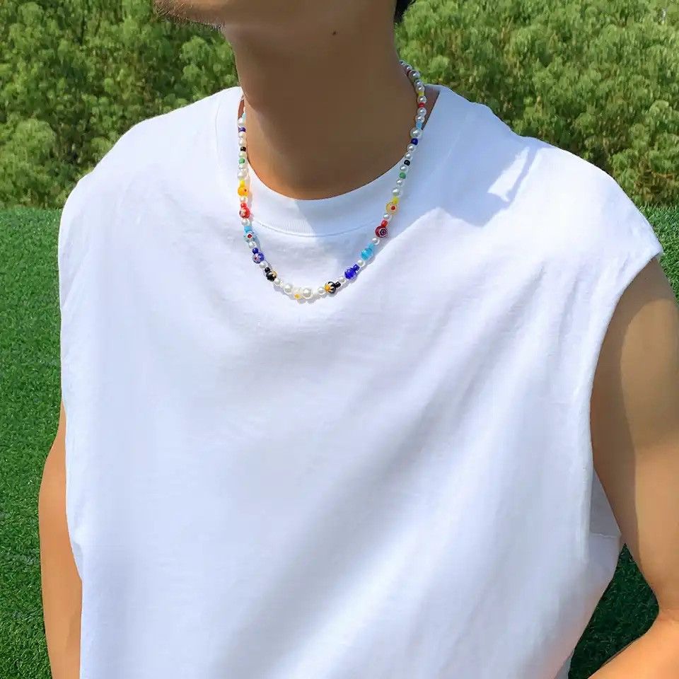 Designer × Jewelry Colorful Glass Crystal Beads Pearl Necklace Size ONE SIZE - 2 Thumbnail