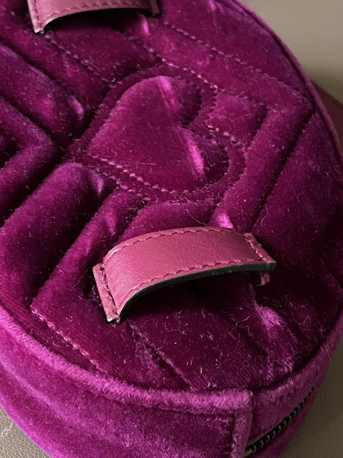 Gucci Gucci Marmont Purple Velvet Belt Bag Size ONE SIZE - 5 Thumbnail