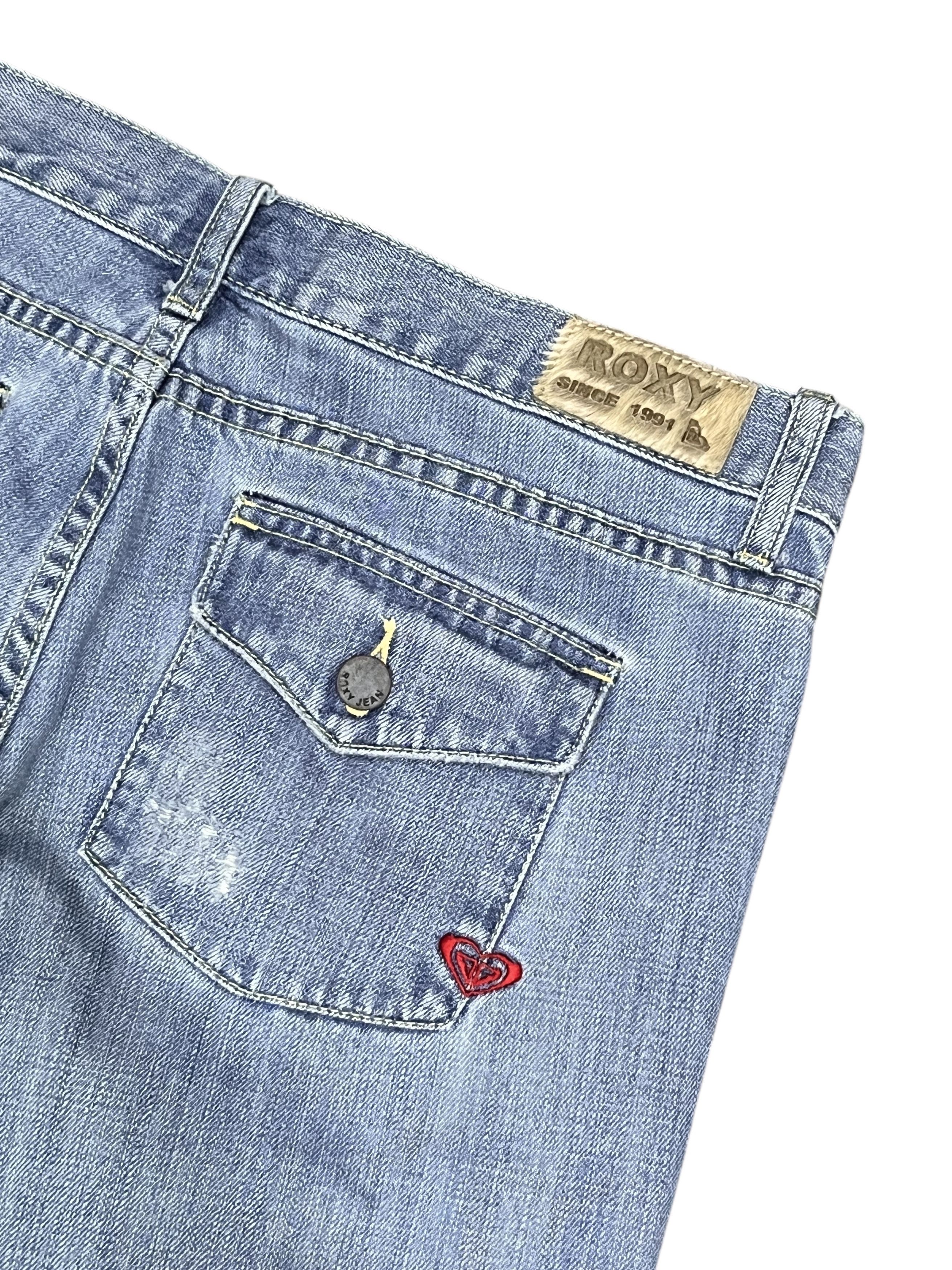Quiksilver 🔥ROXY Paint Splatter Ripped Vintage Hourglass Flare Denim Size 31" - 8 Thumbnail