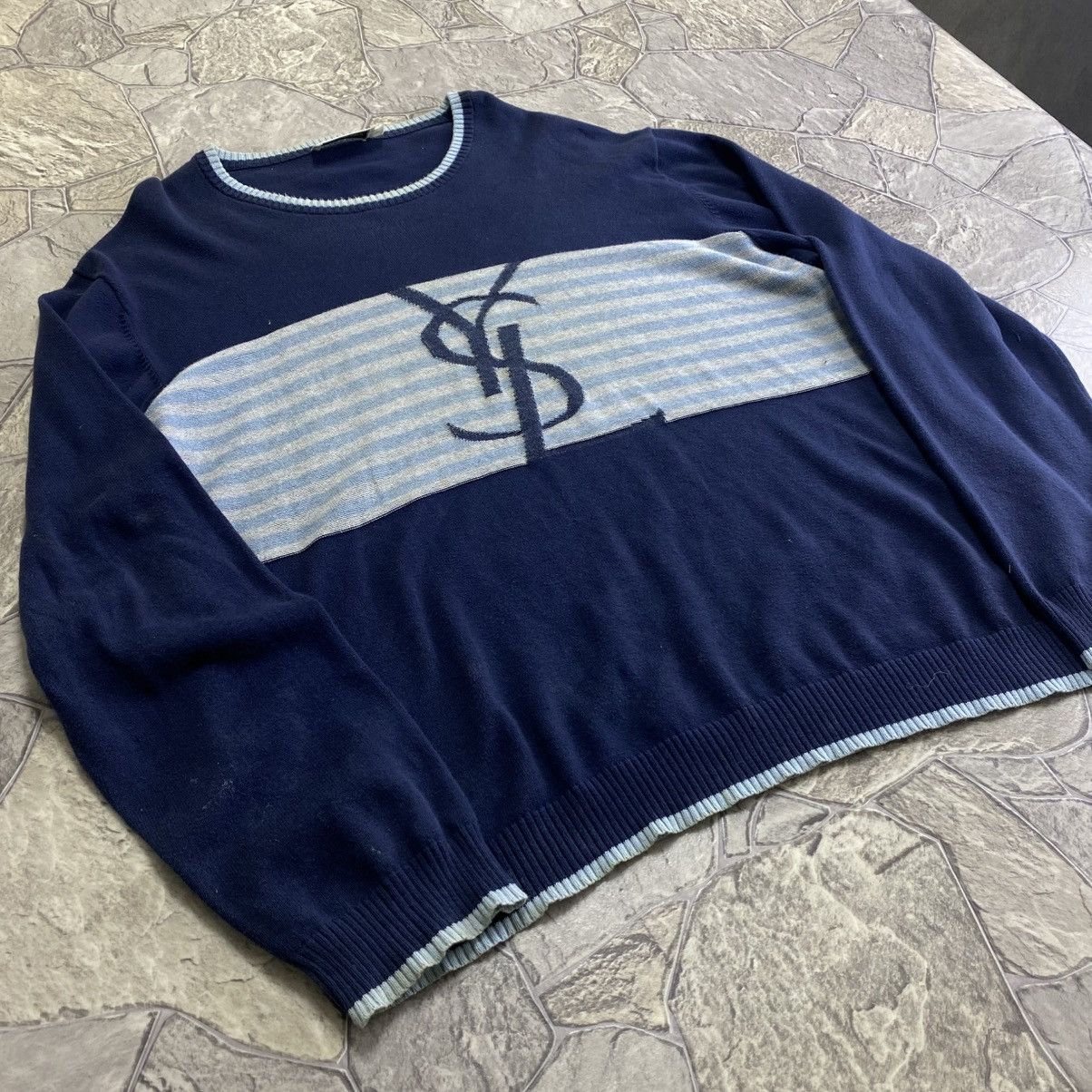Yves Saint Laurent YSL Yves Saint Lauren big logo vintage sweater Size US XL / EU 56 / 4 - 3 Thumbnail