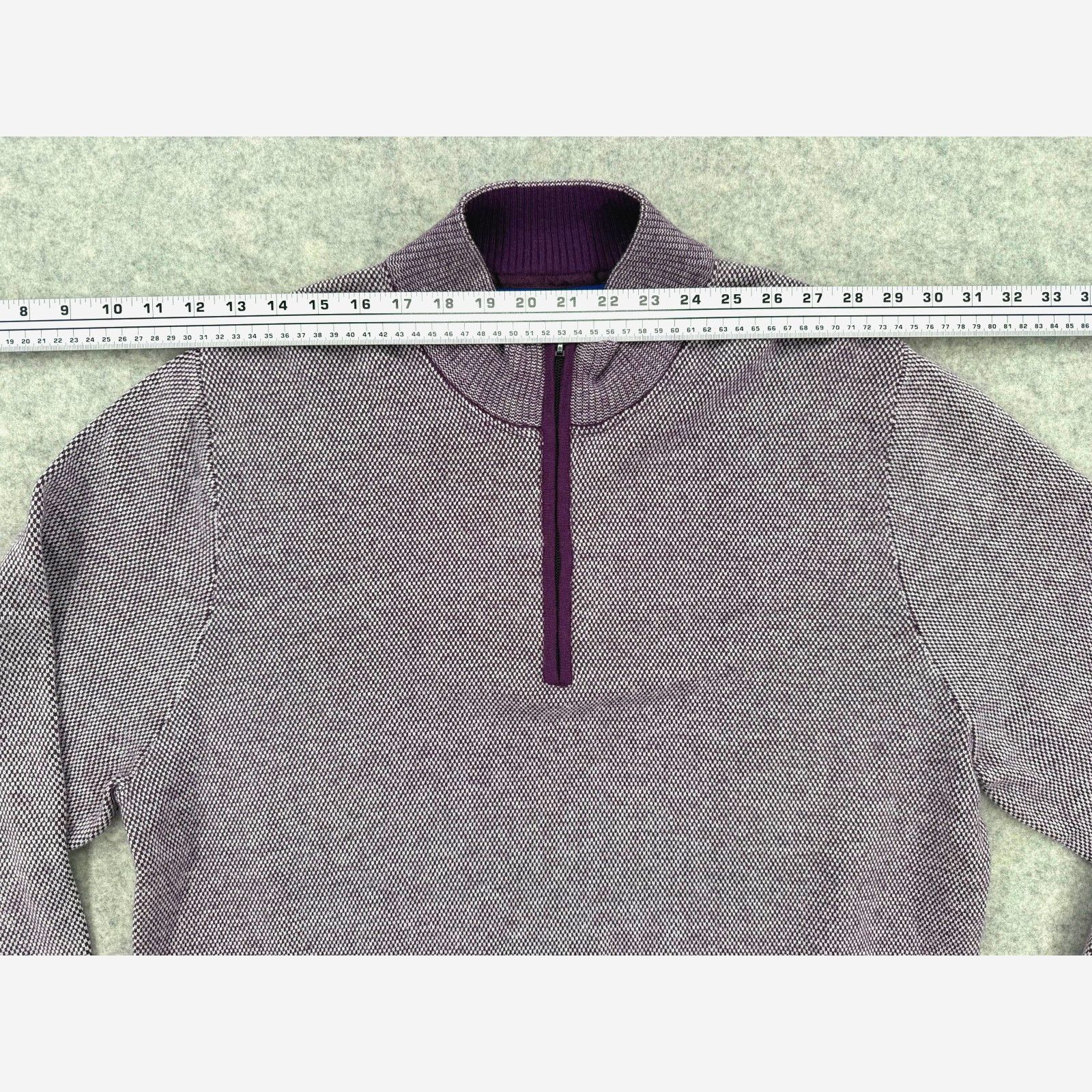 Robert Graham NWT Robert Graham Shane Purple Quarter Zip Knit Sweater Size US XL / EU 56 / 4 - 9 Thumbnail