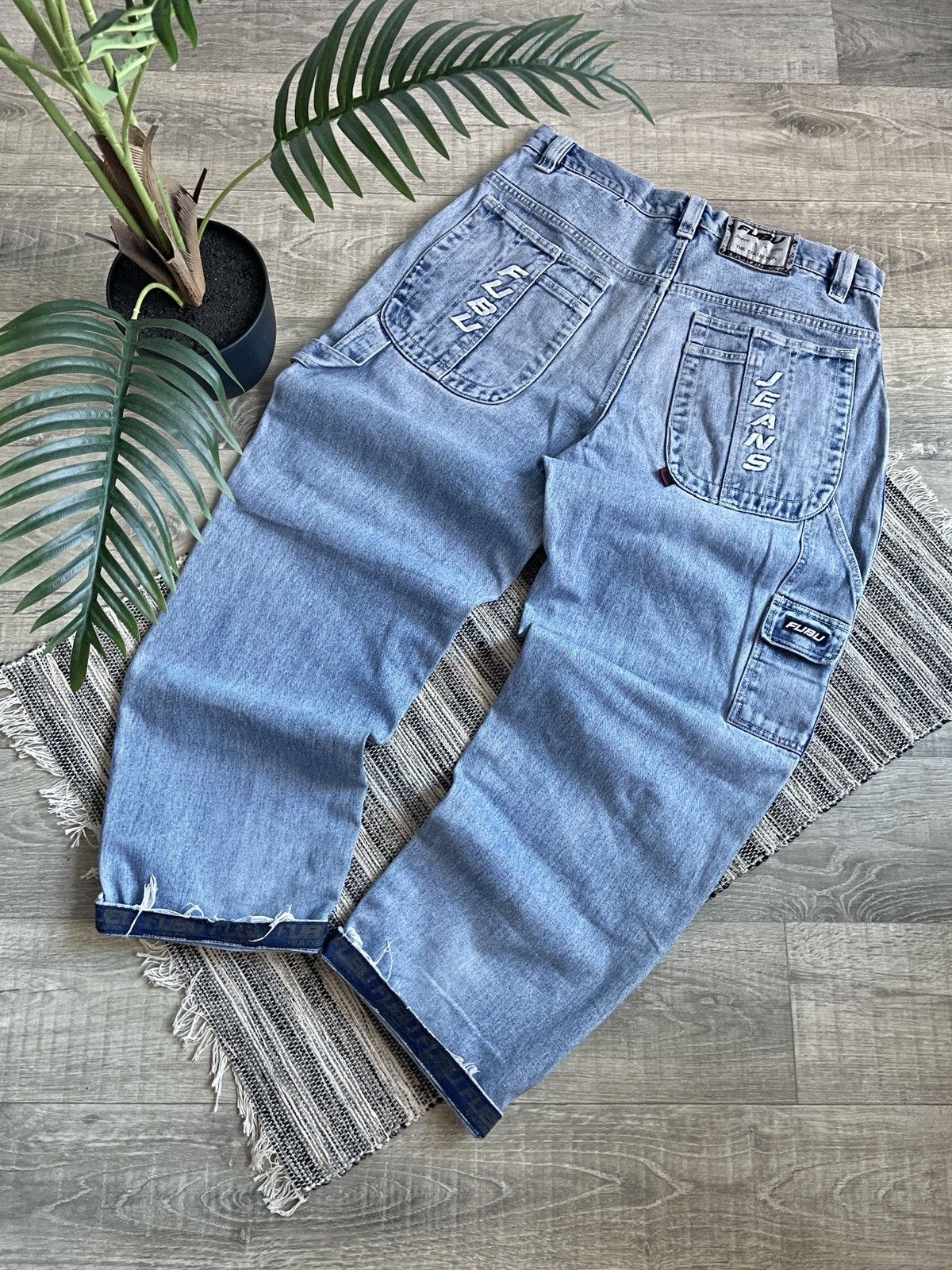 Southpole FUBU Baggy Embroidered Logo Carpenter Denim Pant Jeans Size US 36 / EU 52 - 1 Thumbnail