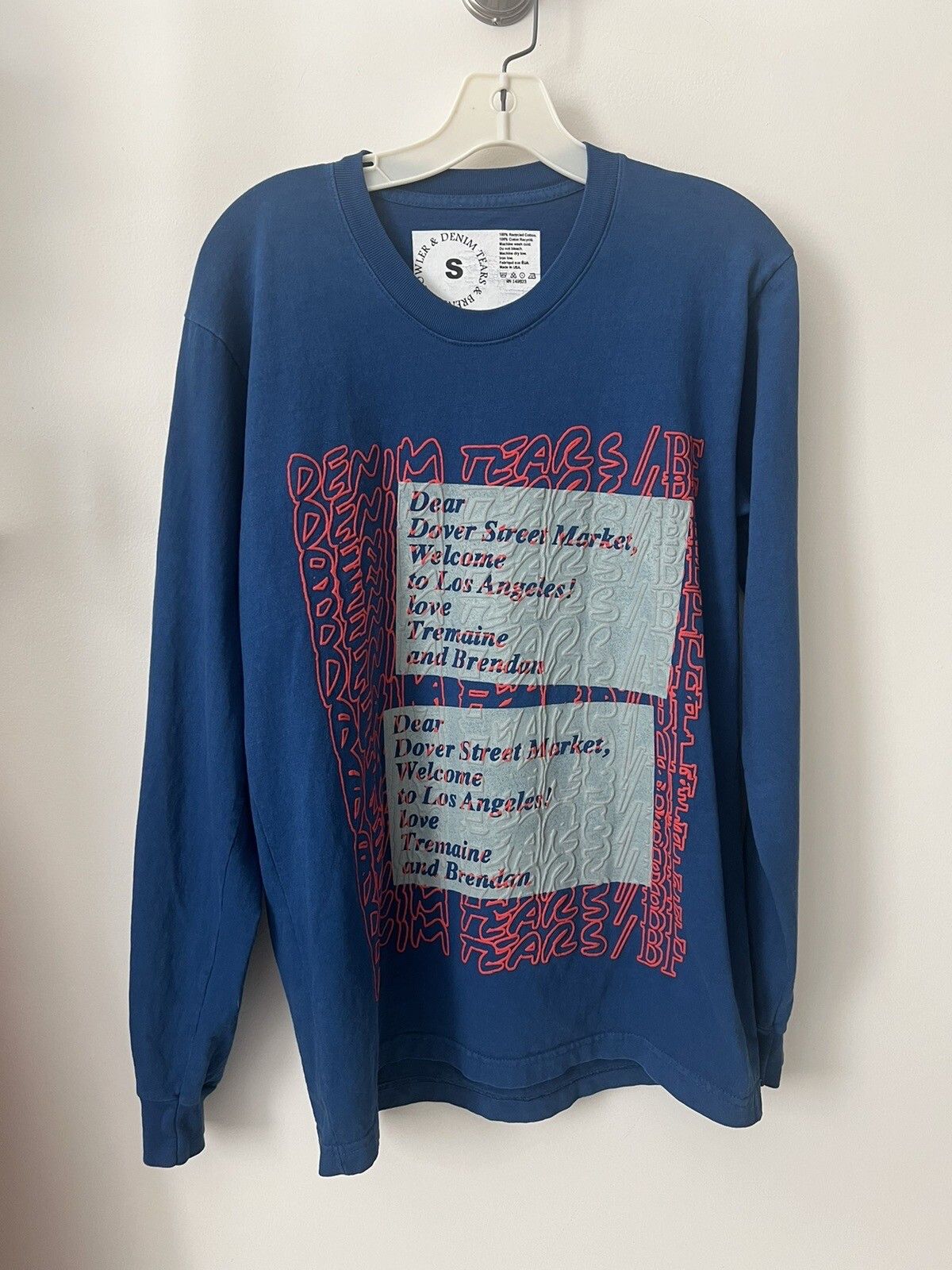 DENIM TEARS Brendan Fowler Dover Street Los Angeles Long Sleeve T-Shirt Size US S / EU 44-46 / 1 - 1 Thumbnail