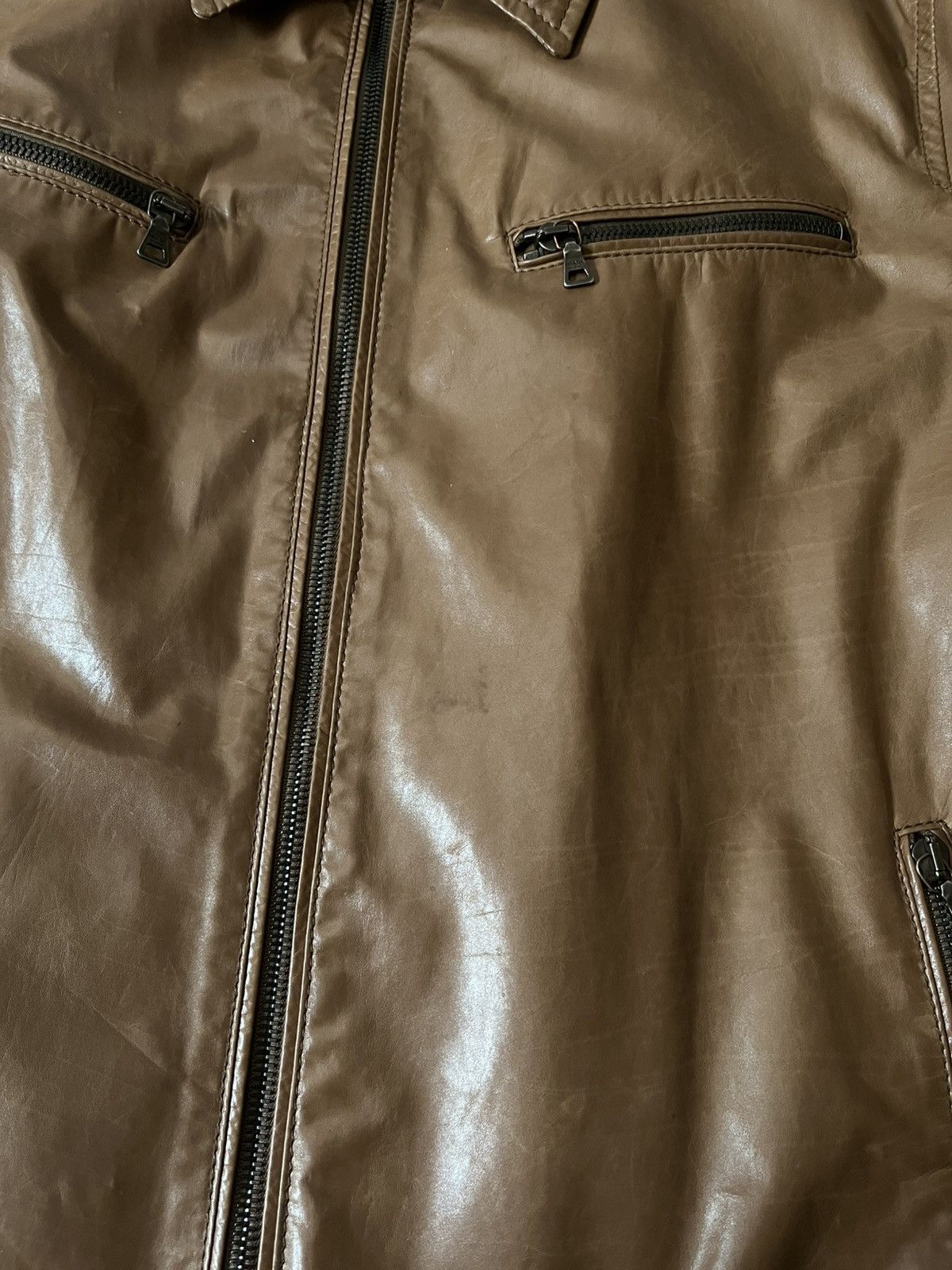 Prada Prada S/S 2006 brown soft lamb leather bomber jacket Size US L / EU 52-54 / 3 - 13 Thumbnail