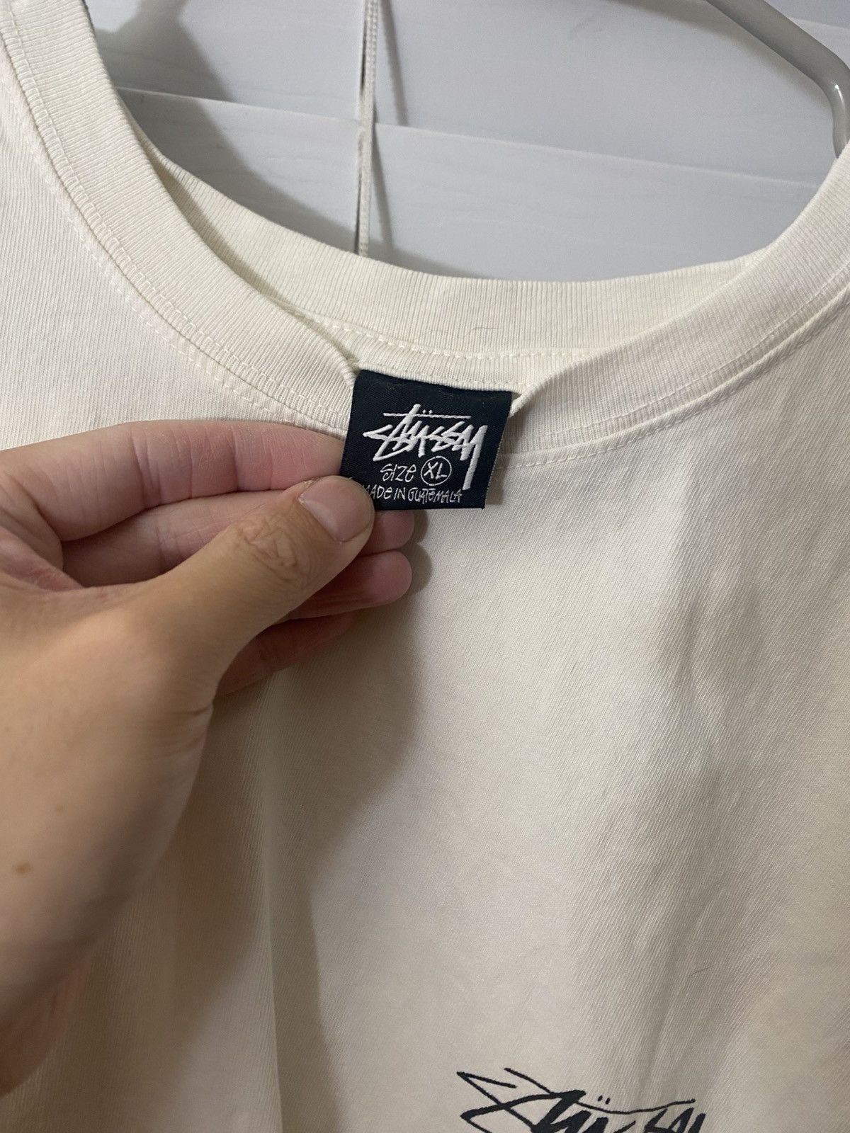 Stussy Stussy Cream Care Instructions Tee Size US XL / EU 56 / 4 - 2 Thumbnail