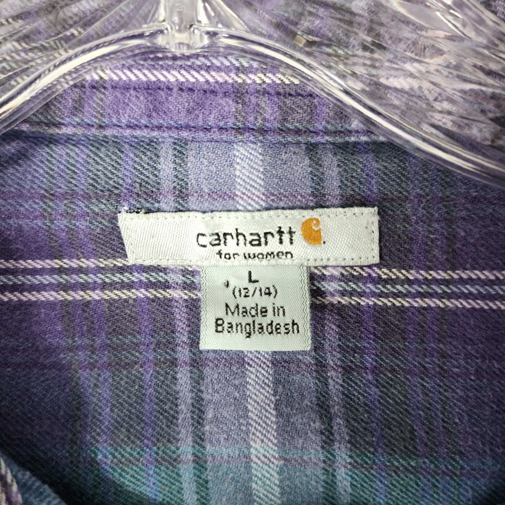 Carhartt Carhartt Womens Purple Plaid Long Sleeve Button Up Size L Size L / US 10 / IT 46 - 4 Thumbnail